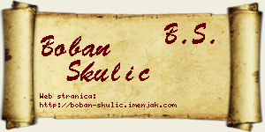 Boban Skulić vizit kartica